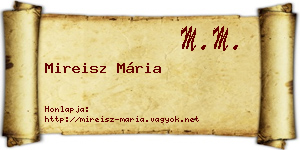 Mireisz Mária névjegykártya